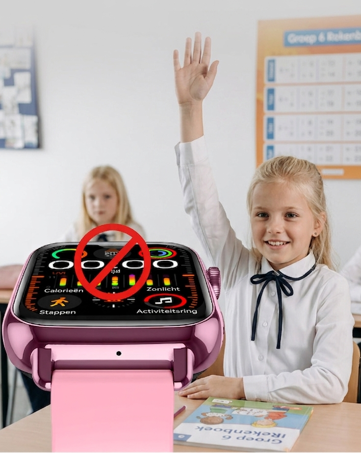 Kinder GPS horloge met veilige contacten en blokkering van onbekende bellers